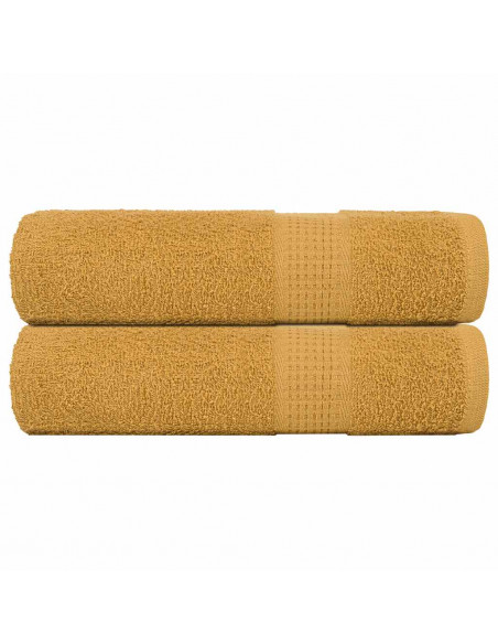 Asciugamani Doccia 2 pz Oro 70x140 cm 360 g/m² 100% Cotone