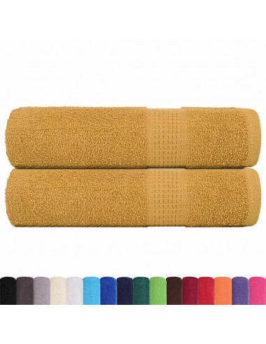 Asciugamani Doccia 2 pz Oro 70x140 cm 360 g/m² 100% Cotone