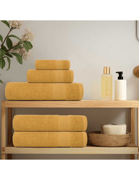 Asciugamani Doccia 2 pz Oro 70x140 cm 360 g/m² 100% Cotone