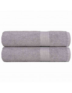 Asciugamani Doccia 2 pz Grigio 70x140 cm 360 g/m² 100% Cotone
