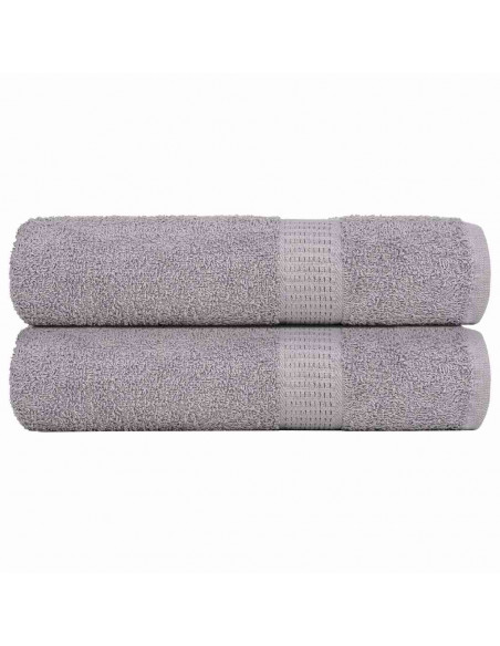 Asciugamani Doccia 2 pz Grigio 70x140 cm 360 g/m² 100% Cotone