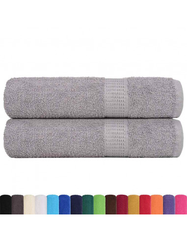 Asciugamani Doccia 2 pz Grigio 70x140 cm 360 g/m² 100% Cotone