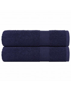 Asciugamani Doccia 2 pz Blu Marino 70x140cm 360g/m² 100% Cotone