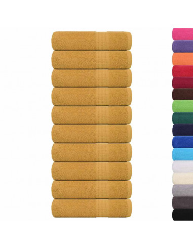 Asciugamani Doccia 10 pz Oro 70x140 cm 360 g/m² 100% Cotone