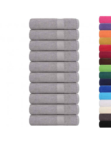 Asciugamani Doccia 10 pz Grigio 70x140 cm 360 g/m² 100% Cotone