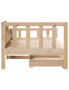 Dormeuse con Cassetti 90x200 cm Legno Massello Pino