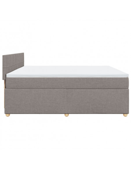 Giroletto a Molle con Materasso Tortora 200x200 cm in Tessuto