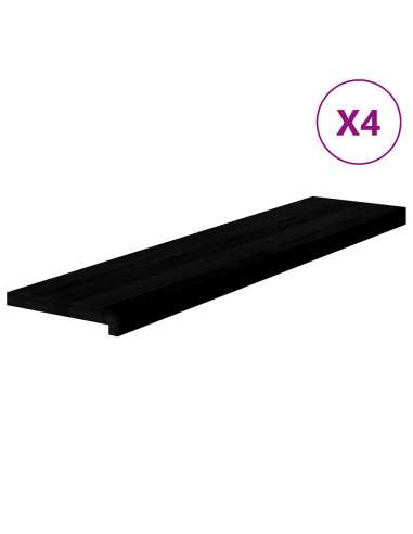 Gradini 4 pz Marrone Scuro 110x25x2 cm Legno Massello Rovere