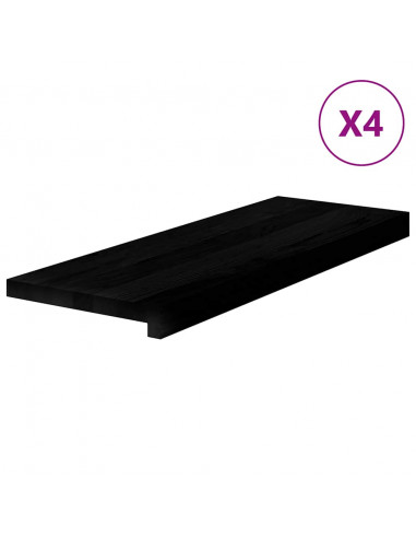 Gradini 4 pz Marrone Scuro 70x25x2 cm Legno Massello Rovere
