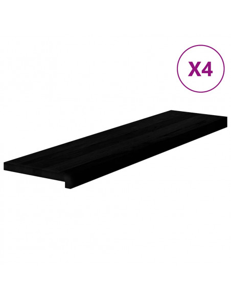 Gradini 4 pz Marrone Scuro 100x25x2 cm Legno Massello Rovere