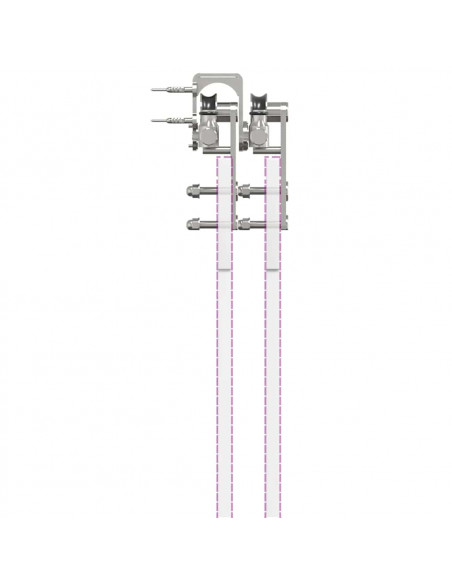 Kit Binari Porta Scorrevole 183 cm Acciaio Inossidabile Argento