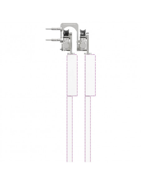 Kit Binari Porta Scorrevole 183 cm Acciaio Inossidabile Argento