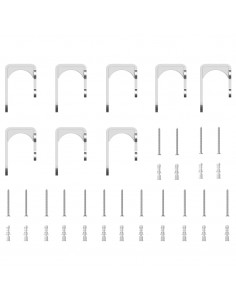 Kit Binari Porta Scorrevole 183 cm Acciaio Inossidabile Argento