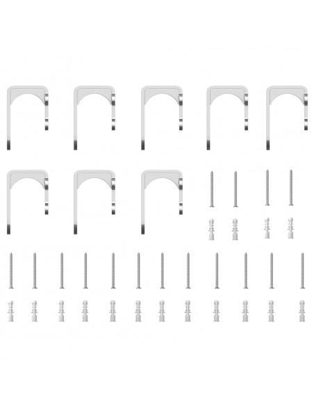 Kit Binari Porta Scorrevole 183 cm Acciaio Inossidabile Argento