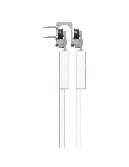 Kit Binari Porta Scorrevole 183 cm Acciaio Inossidabile Argento