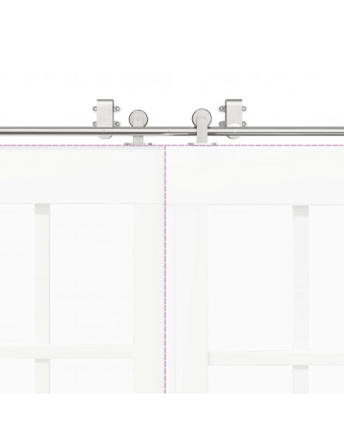 Kit Binari Porta Scorrevole 183 cm Acciaio Inossidabile Argento