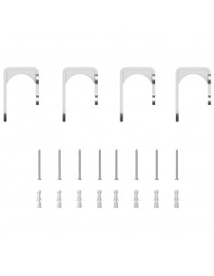 Kit Binari Porta Scorrevole 183 cm Acciaio Inossidabile Argento