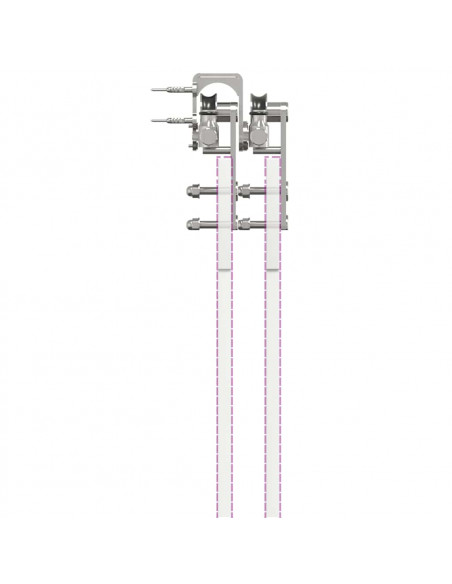 Kit Binari Porta Scorrevole 183 cm Acciaio Inossidabile Argento