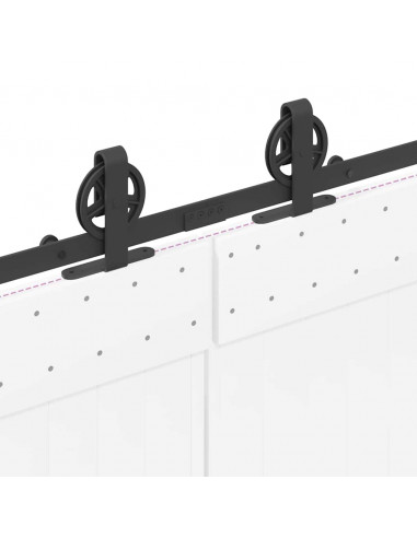 Kit di Binari per Porte Scorrevoli 183 cm Acciaio Nero