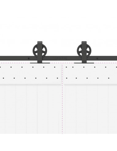 Kit di Binari per Porte Scorrevoli 183 cm Acciaio Nero