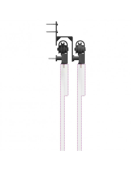 Kit di Binari per Porte Scorrevoli 183 cm Acciaio Nero