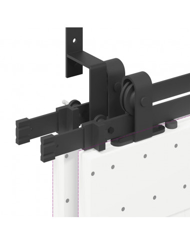 Kit di Binari per Porte Scorrevoli 183 cm Acciaio Nero