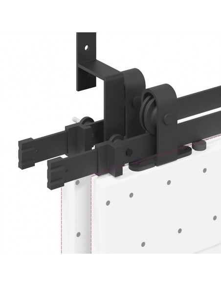 Kit di Binari per Porte Scorrevoli 183 cm Acciaio Nero