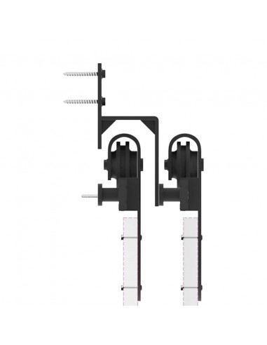 Kit di Binari per Porte Scorrevoli 183 cm Acciaio Nero