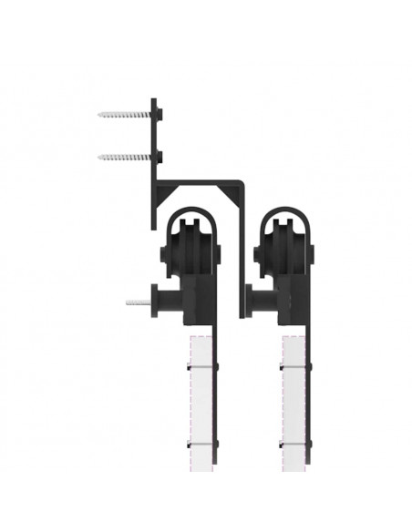 Kit di Binari per Porte Scorrevoli 183 cm Acciaio Nero
