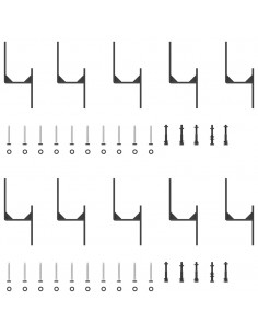 Kit di Binari per Porte Scorrevoli 183 cm Acciaio Nero
