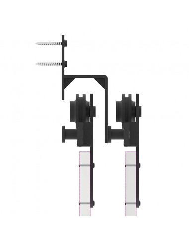 Kit di Binari per Porte Scorrevoli 183 cm Acciaio Nero