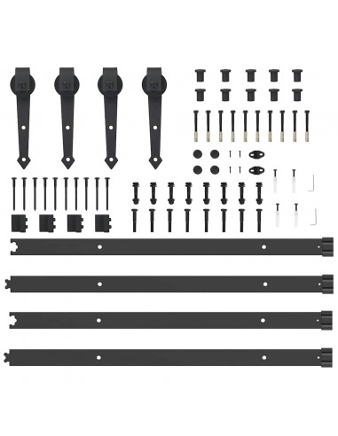 Kit di Binari per Porte Scorrevoli 152,5 cm Acciaio Nero