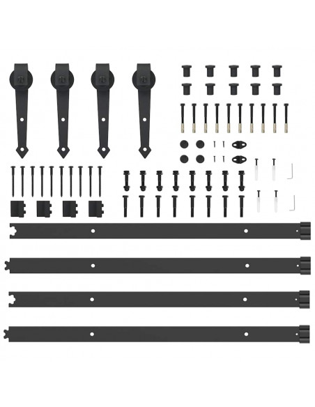 Kit di Binari per Porte Scorrevoli 152,5 cm Acciaio Nero