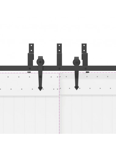 Kit di Binari per Porte Scorrevoli 152,5 cm Acciaio Nero