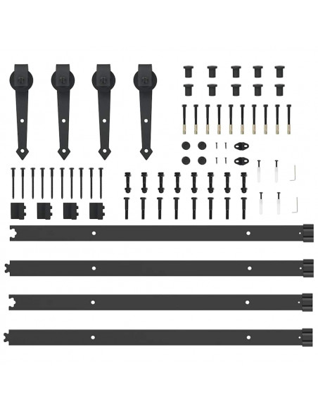 Kit di Binari per Porte Scorrevoli 152,5 cm Acciaio Nero