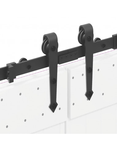Kit di Binari per Porte Scorrevoli 152,5 cm Acciaio Nero