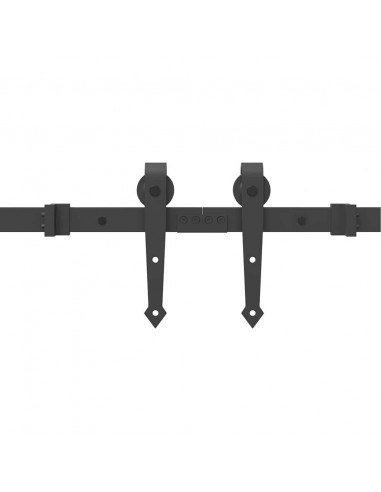 Kit di Binari per Porte Scorrevoli 152,5 cm Acciaio Nero