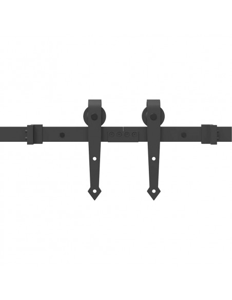 Kit di Binari per Porte Scorrevoli 152,5 cm Acciaio Nero