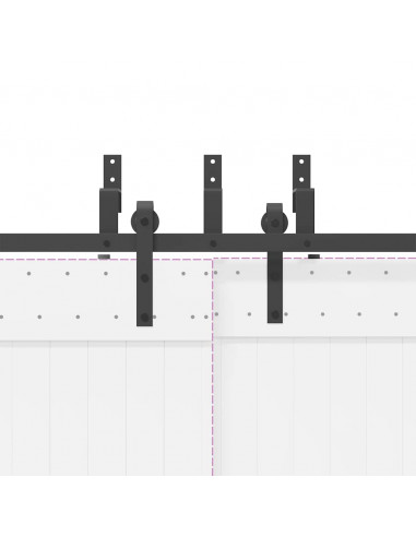 Kit di Binari per Porte Scorrevoli 152,5 cm Acciaio Nero