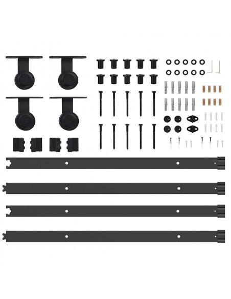 Kit di Binari per Porte Scorrevoli 152,5 cm Acciaio Nero