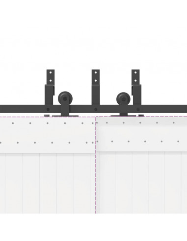 Kit di Binari per Porte Scorrevoli 152,5 cm Acciaio Nero