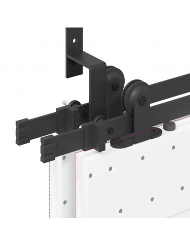 Kit di Binari per Porte Scorrevoli 152,5 cm Acciaio Nero