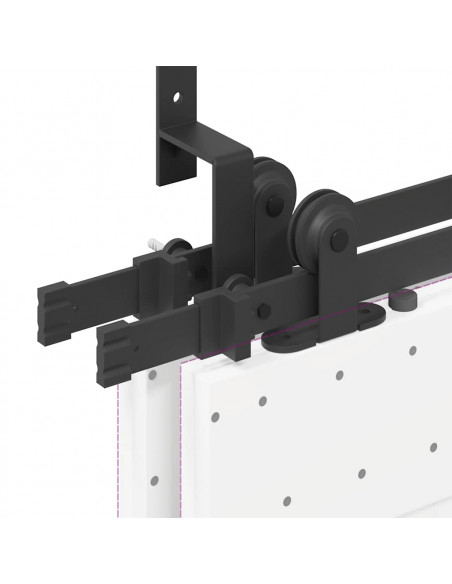 Kit di Binari per Porte Scorrevoli 152,5 cm Acciaio Nero
