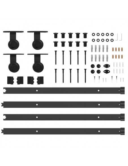 Kit di Binari per Porte Scorrevoli 152,5 cm Acciaio Nero