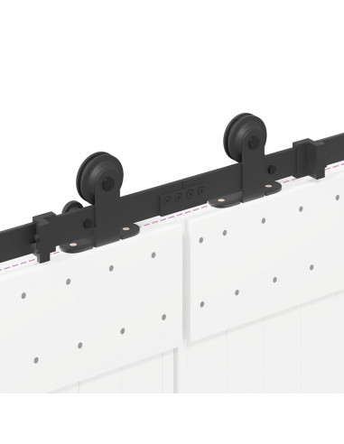 Kit di Binari per Porte Scorrevoli 152,5 cm Acciaio Nero