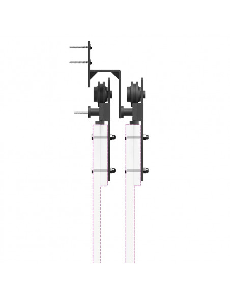 Kit di Binari per Porte Scorrevoli 200 cm Acciaio Nero