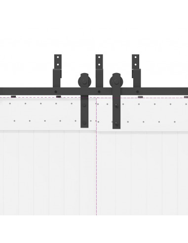 Kit di Binari per Porte Scorrevoli 200 cm Acciaio Nero