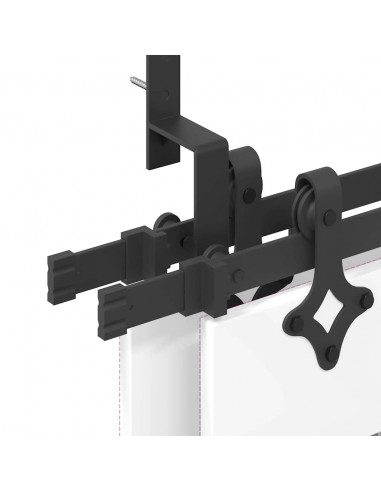 Kit di Binari per Porte Scorrevoli 152,5 cm Acciaio Nero