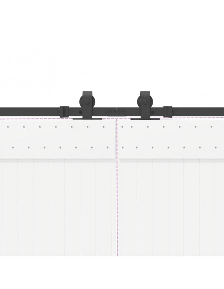 Kit di Binari per Porte Scorrevoli 200 cm Acciaio Nero
