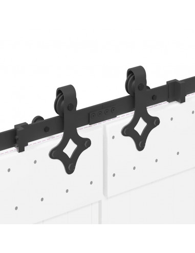 Kit di Binari per Porte Scorrevoli 152,5 cm Acciaio Nero